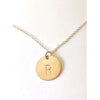 Sophia Large Initial Disc Necklace-Deluxur