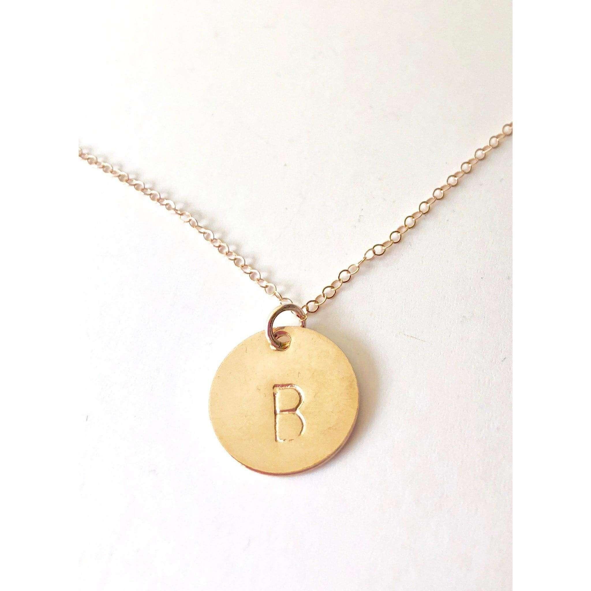 Sophia Large Initial Disc Necklace-Deluxur