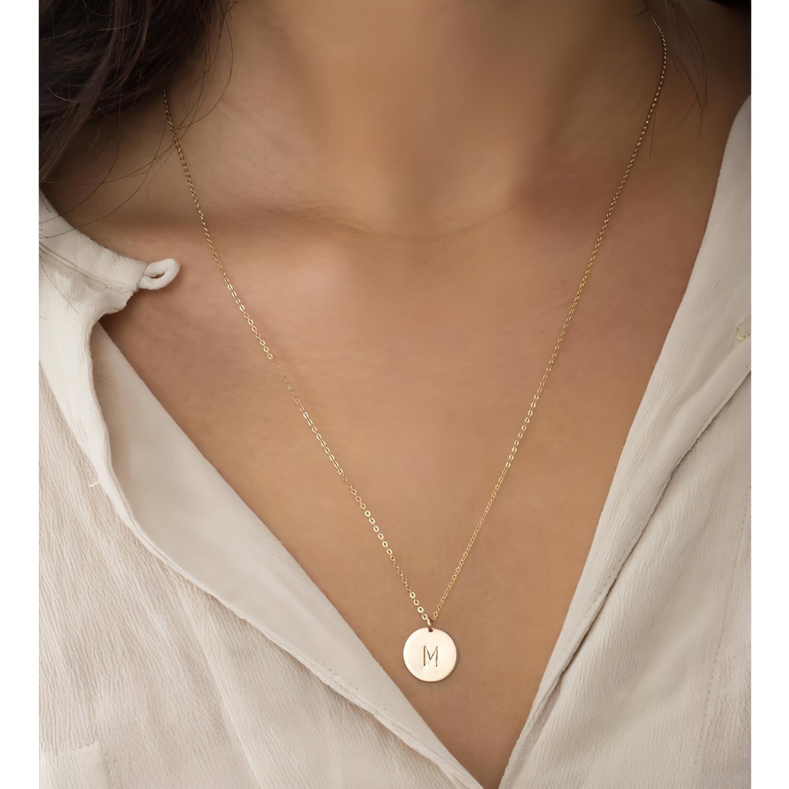 HARLOW | Large Initial necklace rose gold plated – LIBERTY+BLUSH
