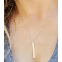 Vertical Initial Bar Necklace-Deluxur