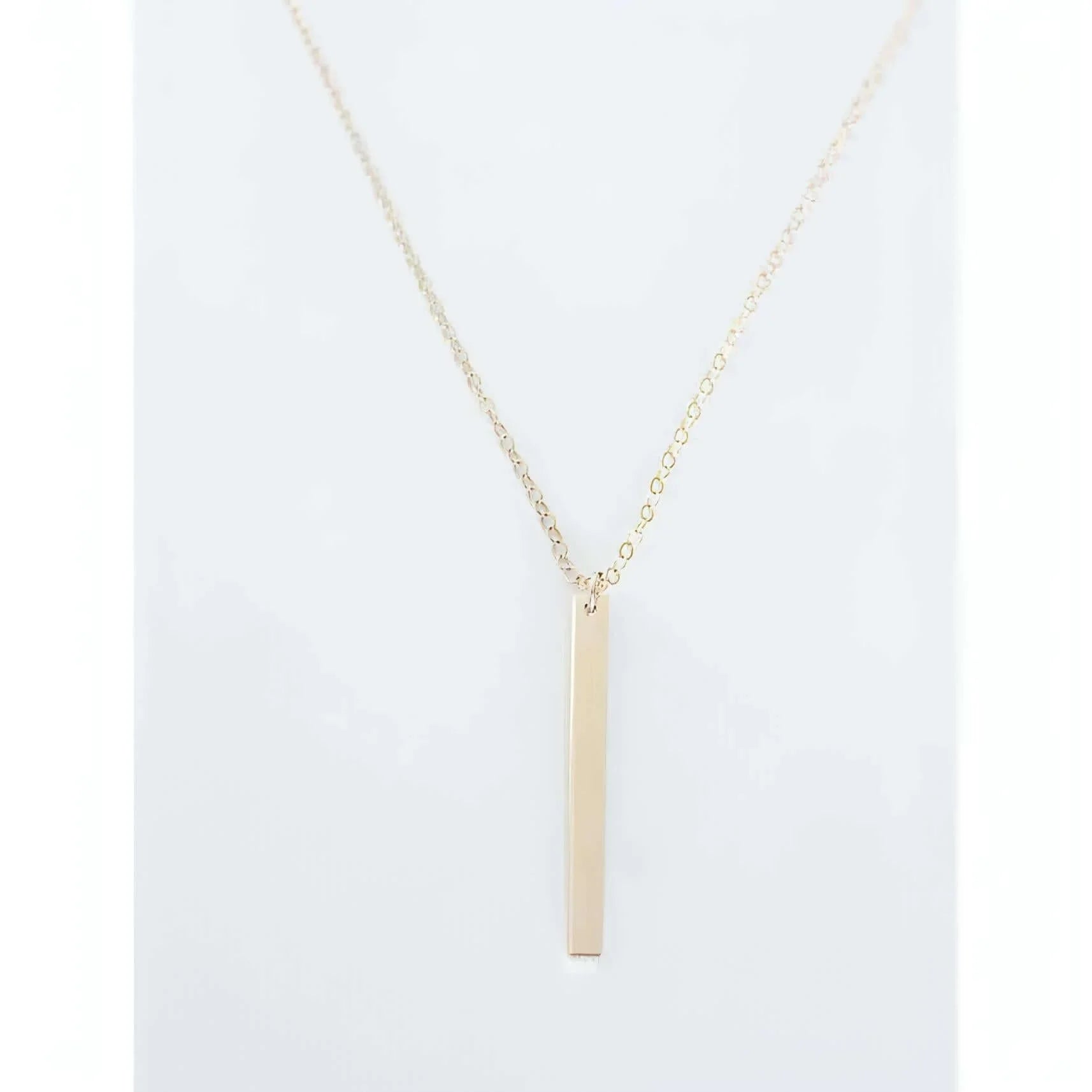Vertical Initial Bar Necklace-Deluxur