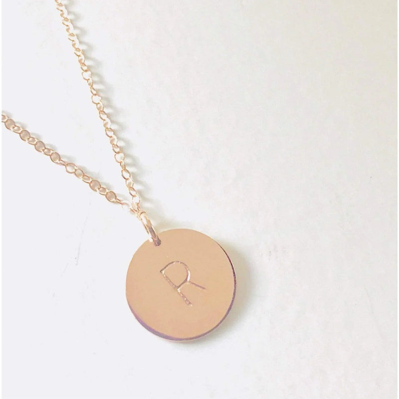 Zoe Rose Gold Initial Necklace-Deluxur