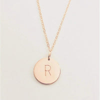 Zoe Rose Gold Initial Necklace-Deluxur