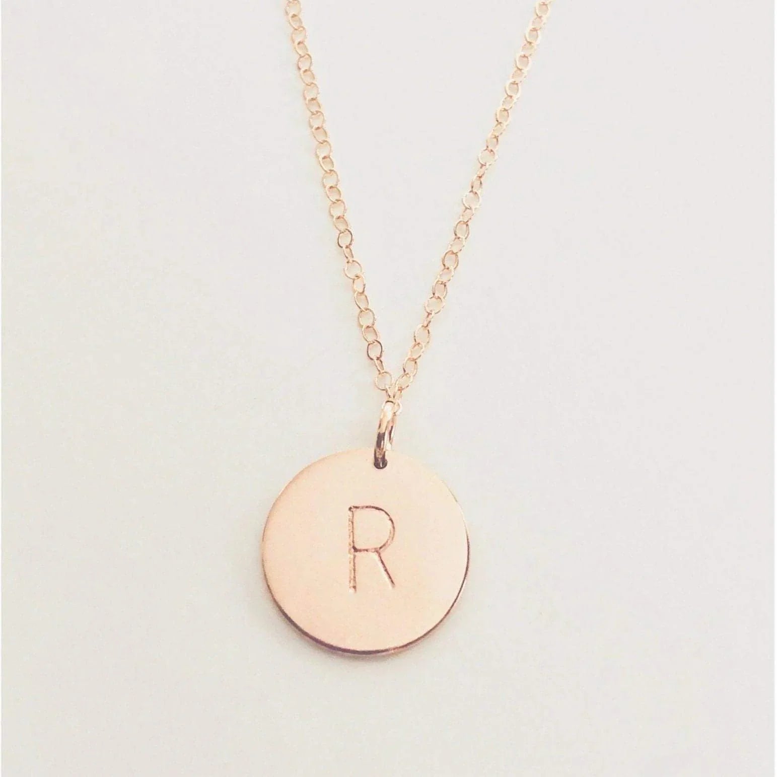 Zoe Rose Gold Initial Necklace-Deluxur