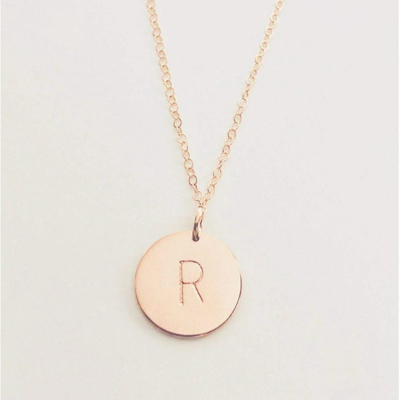 Zoe Rose Gold Initial Necklace-Deluxur