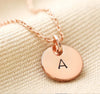 Zoe Rose Gold Initial Necklace-Deluxur