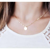 Zoe Rose Gold Initial Necklace-Deluxur