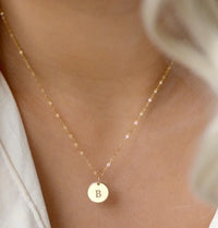 Zoe Rose Gold Initial Necklace-Deluxur