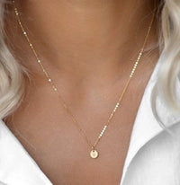 Zoe Rose Gold Initial Necklace-Deluxur