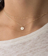 Zoe Rose Gold Initial Necklace-Deluxur